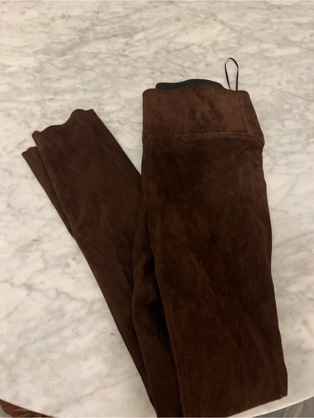 SPRWMN chocolate genuine suede leggings/ skinny leg pants small - Picture 11 of 12